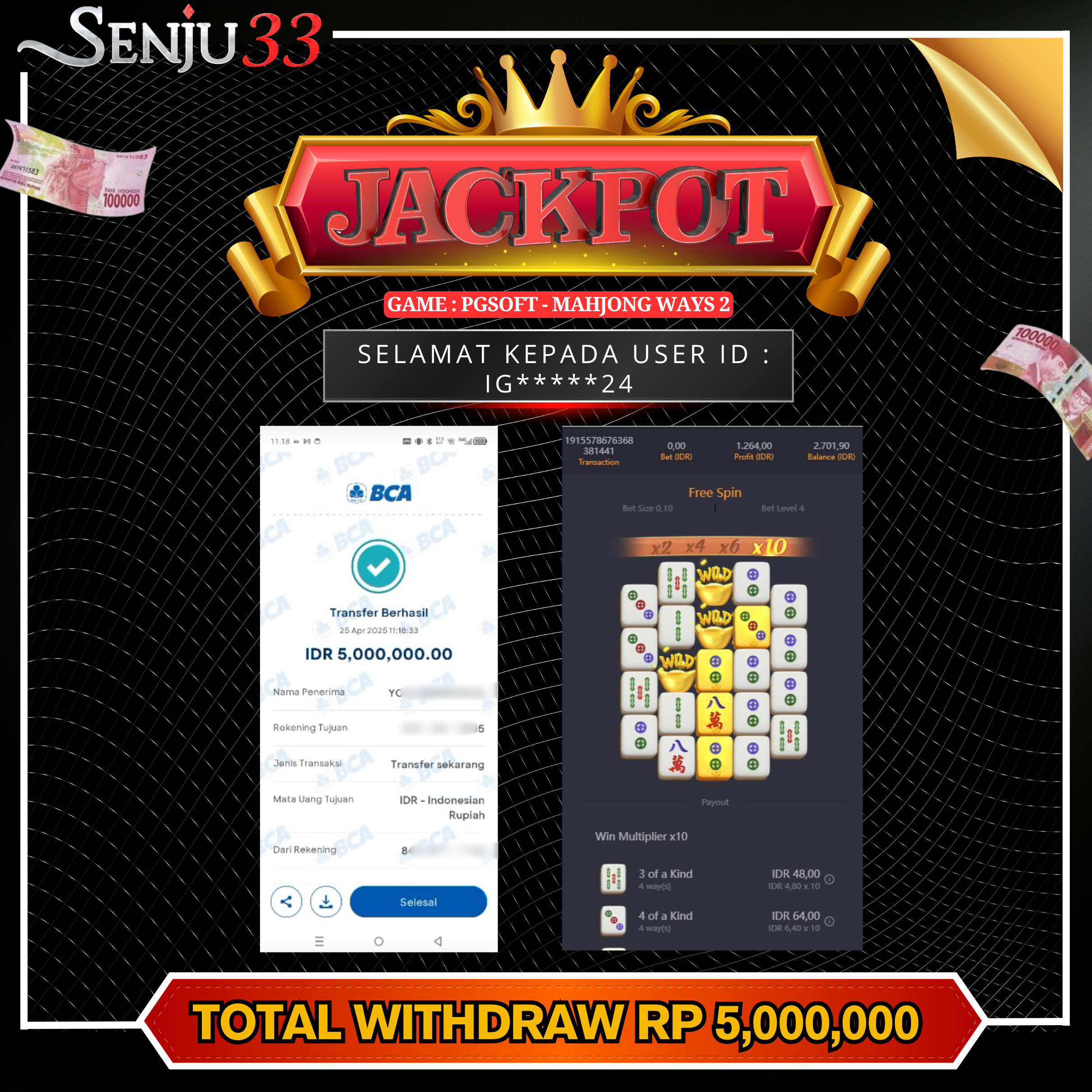🎰 SENJU33 JACKPOT SLOT Rp. 5.000.000 LUNAS 🎉