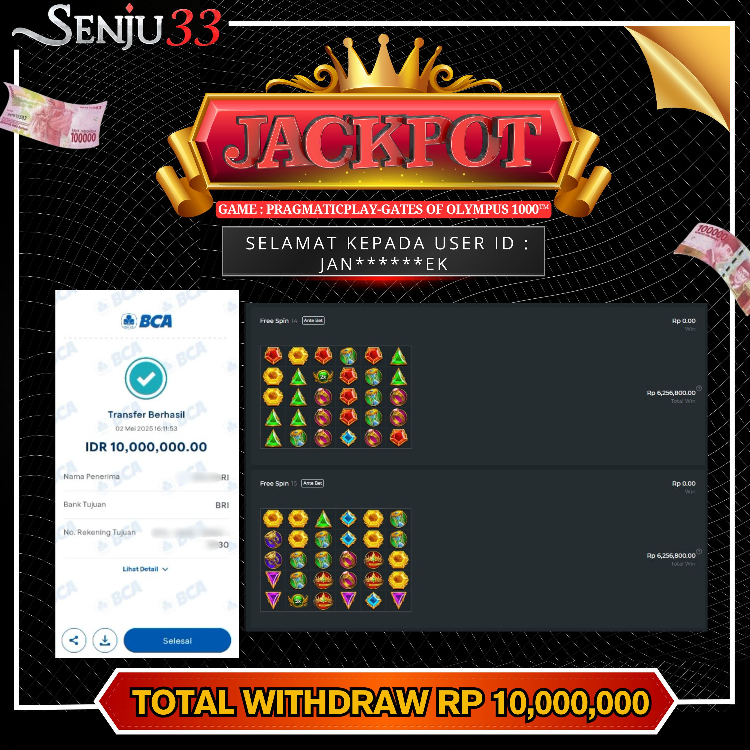 🎰 SENJU33 JACKPOT SLOT Rp. 10.000.000 LUNAS 🎉