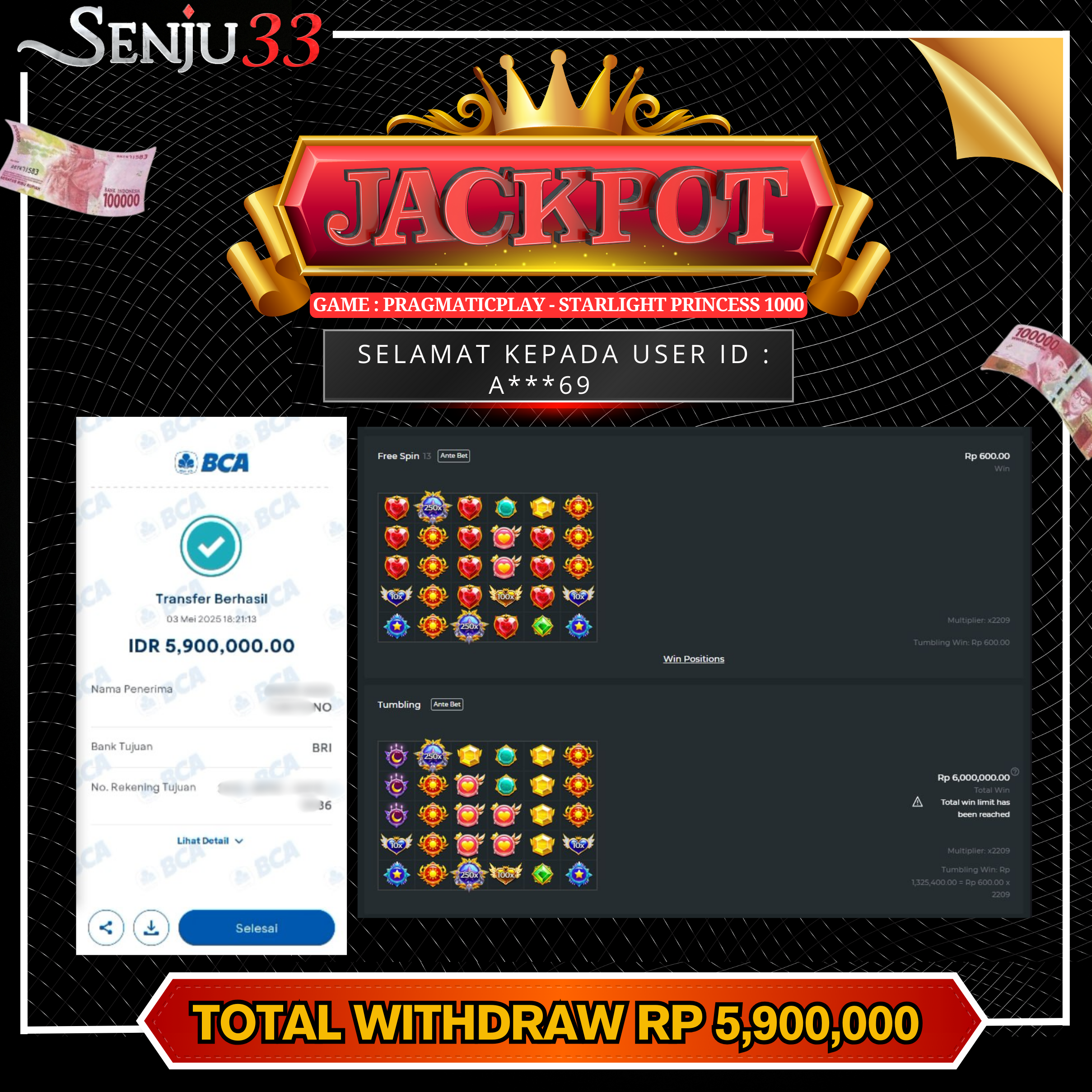 🎰 SENJU33 JACKPOT SLOT Rp. 5.900.000 LUNAS 🎉