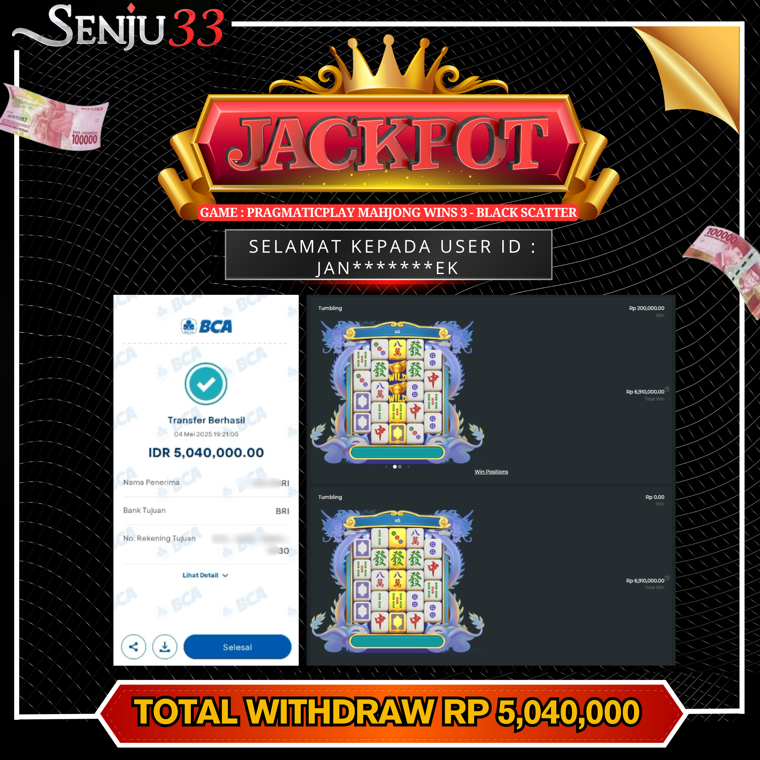 🎰 SENJU33 JACKPOT SLOT Rp. 5.040.000 LUNAS 🎉