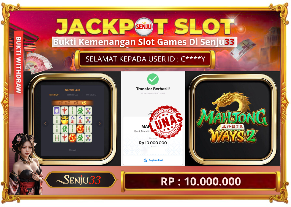 🎰 SENJU33 JACKPOT SLOT Rp. 10.000.000 LUNAS 🎉