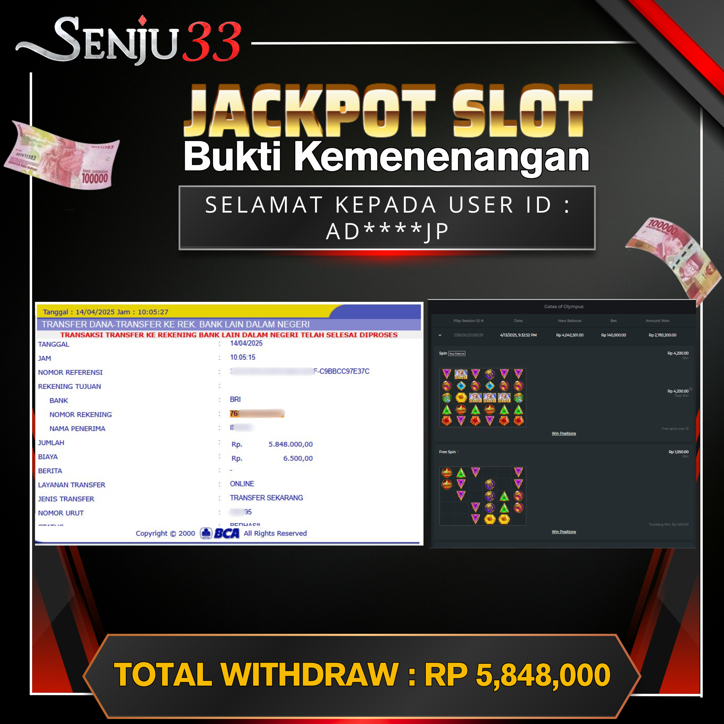 🎰 SENJU33 JACKPOT SLOT Rp. 5.848.000 LUNAS 🎉