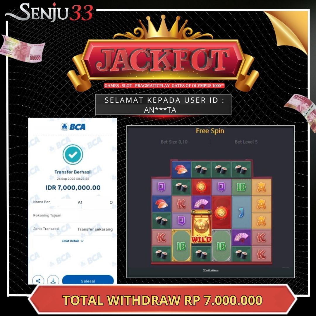 🎰 SENJU33 JACKPOT SLOT Rp. 7.000.000 LUNAS 🎉