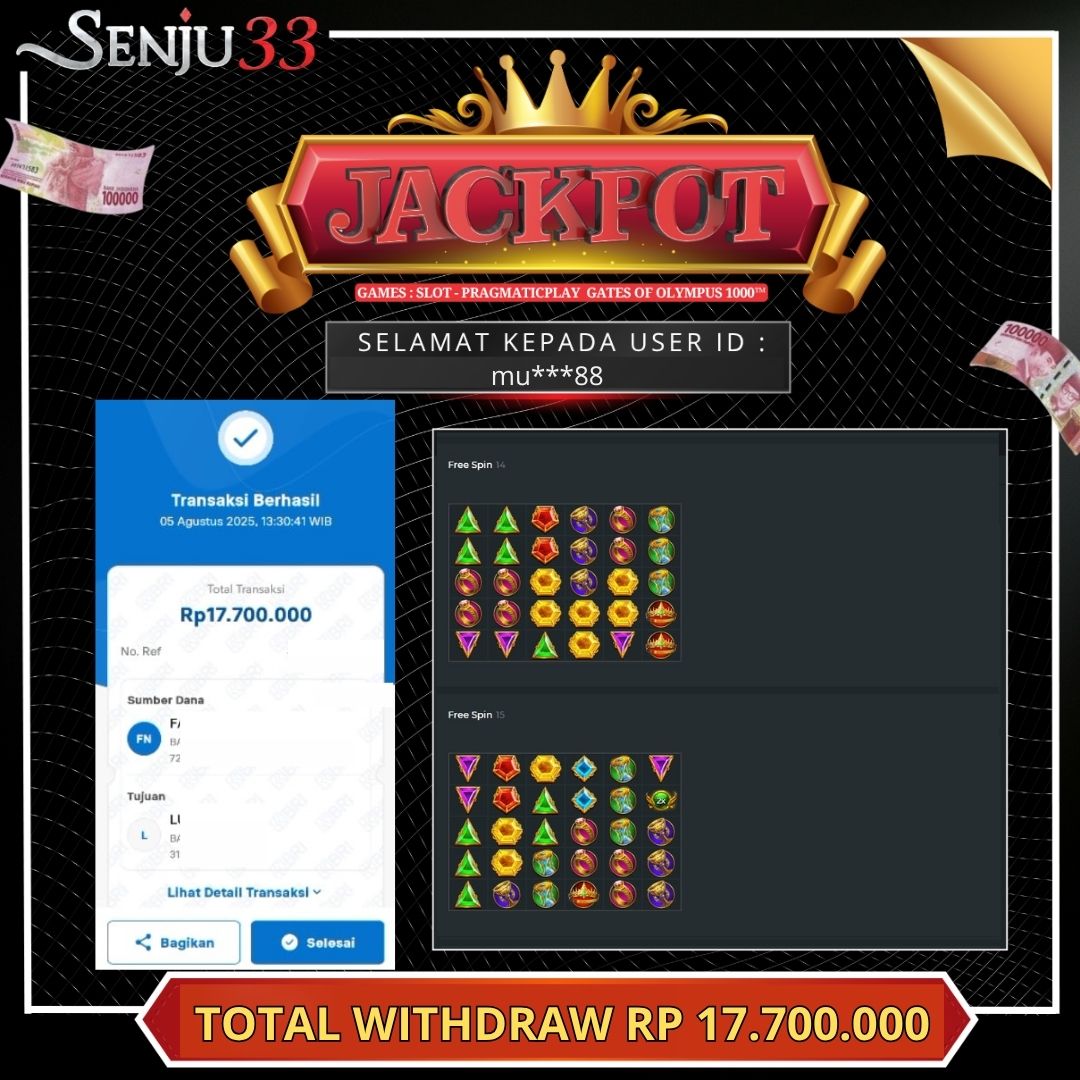 🎰 SENJU33 JACKPOT SLOT Rp. 60.000.000 LUNAS 🎉