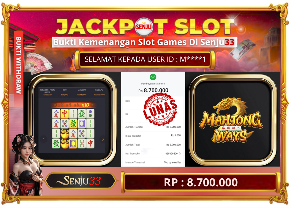 🎰 SENJU33 JACKPOT SLOT Rp. 8.700.000 LUNAS 🎉