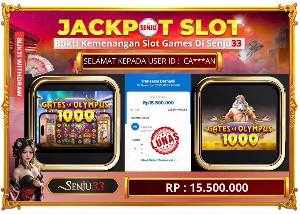 🎰 SENJU33 JACKPOT SLOT Rp. 15.500.000 LUNAS 🎉